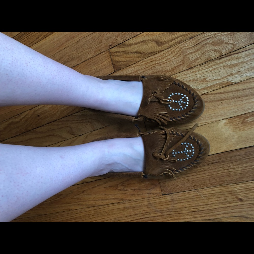 Peace sign moccasins